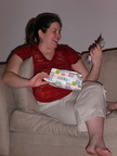 jen opens socks