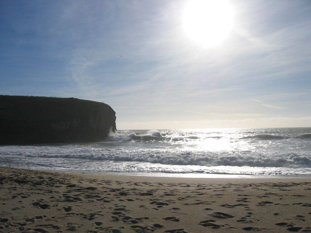 cliff and sun