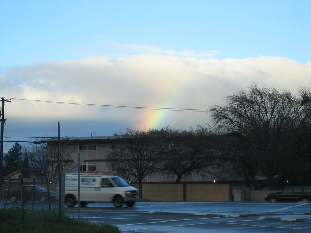 dawn rainbow going to work