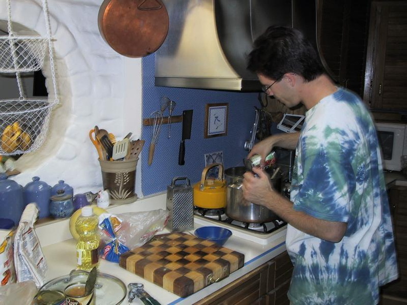 ian cooking dinner