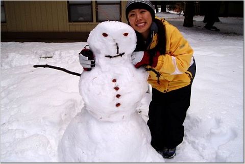 stacy and snowman