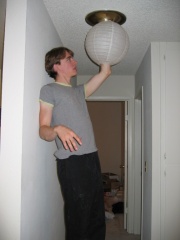Bryan modifies a lamp