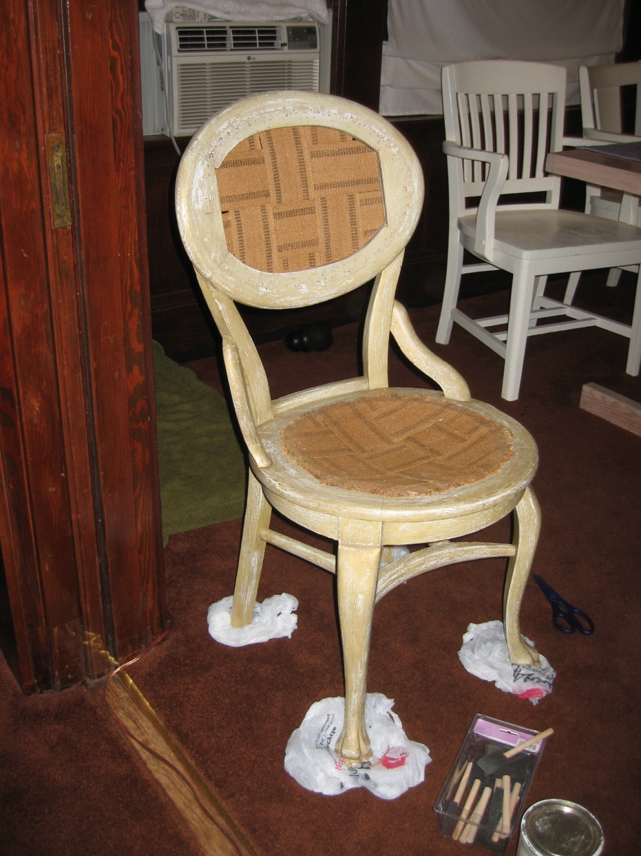 scraped chair