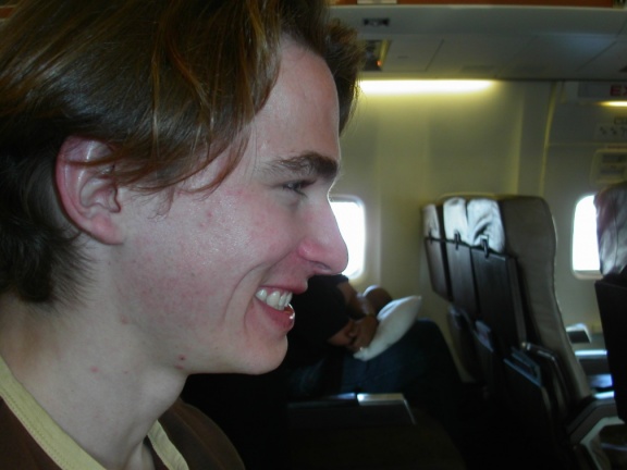Bryan in the airplane